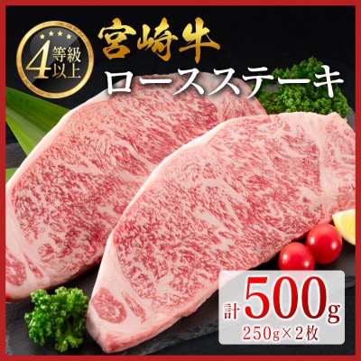 宮崎牛ロースステーキ 計500g(新富町)
