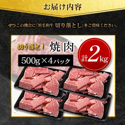 【数量限定・訳あり】宮崎県産黒毛和牛切り落とし焼肉　計2kg(新富町)