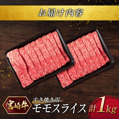《宮崎牛》モモスライス(すき焼き)計1kg(新富町)