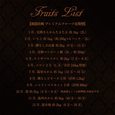 【発送月固定定期便】南国宮崎 プレミアムフルーツ定期便Vol.2【G47】全12回