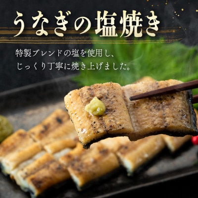 <ご家庭用>うなぎの塩焼き1尾&骨せんべいセット2袋 九州産(新富町)