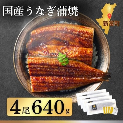 宮崎県産うなぎ蒲焼き4尾 (計640以上!)　【国産】