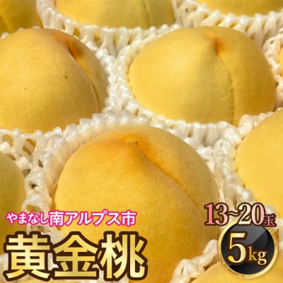 山梨県南アルプス市産　高糖度　黄金桃　約5kg(13～20玉)