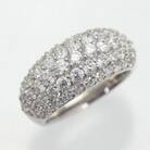 【11号】指輪 PT900 プラチナ ダイヤモンド 2.0ct パヴェリング 幅広【f046-pt】