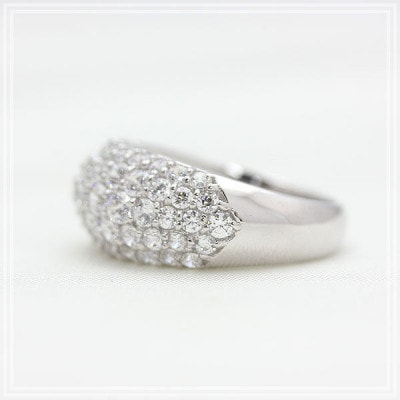 【11号】指輪 PT900 プラチナ ダイヤモンド 2.0ct パヴェリング 幅広【f046-pt】