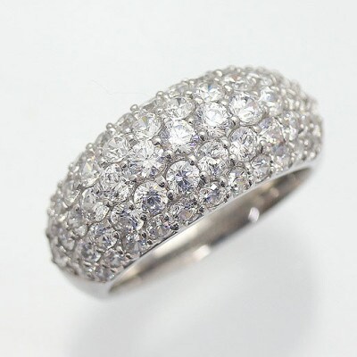 【12号】指輪 PT900 プラチナ ダイヤモンド 2.0ct パヴェリング 幅広【f046-pt】
