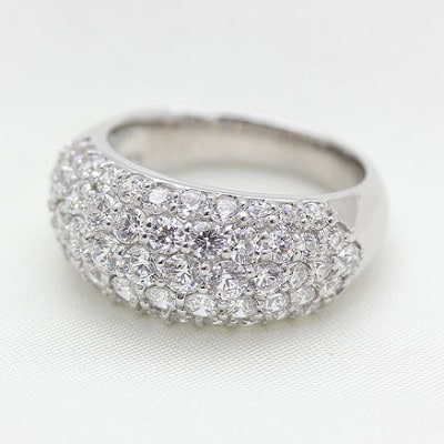 【12号】指輪 PT900 プラチナ ダイヤモンド 2.0ct パヴェリング 幅広【f046-pt】
