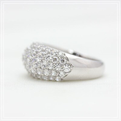 【12号】指輪 PT900 プラチナ ダイヤモンド 2.0ct パヴェリング 幅広【f046-pt】