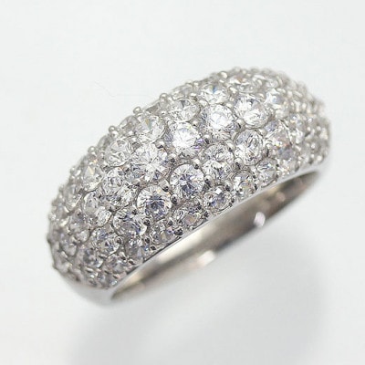 【15号】指輪 PT900 プラチナ ダイヤモンド 2.0ct パヴェリング 幅広【f046-pt】