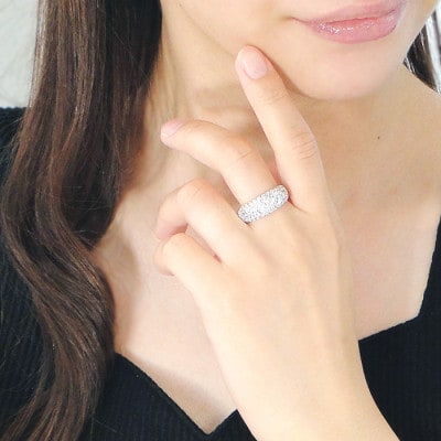 【15号】指輪 PT900 プラチナ ダイヤモンド 1.6ct パヴェドットリング【f155-pt】