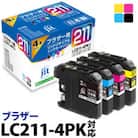 ジット　日本製リサイクルインクカートリッジ　LC211-4PK用　JIT-B2114P