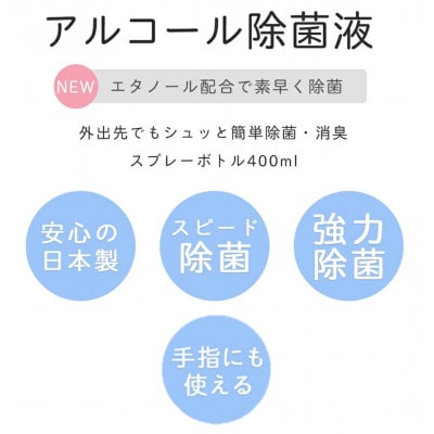 日本製アルコール除菌スプレー　400ml　Alc59% 5本セット