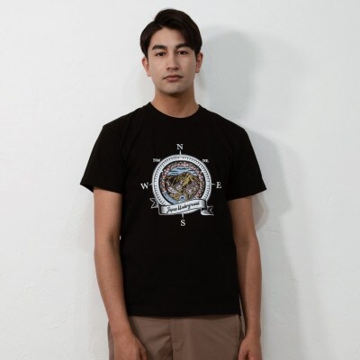 南アルプス市 マンホールTシャツ 黒 XLサイズ