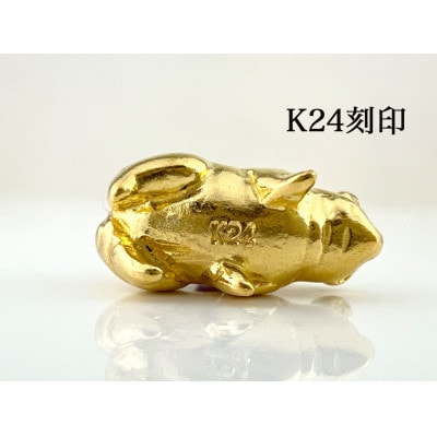 純金(K24)製 豚豚拍子根付 1点