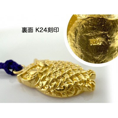 純金(K24)製 福来郎(フクロウ)根付 1点