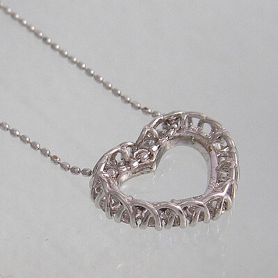 ejブランド『ロマネスク』オープンハートネックレス Pt900/ダイヤモンド0.50ct