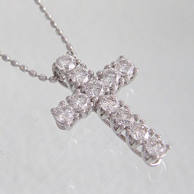 ejブランド『ロマネスク』クロスネックレス Pt900 /ダイヤモンド0.50ct