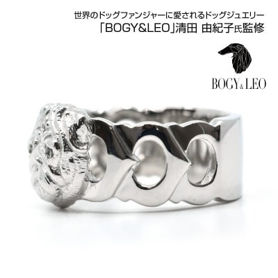 純プラチナ製(Pt999) 『パグ』ブラックダイヤ入りリング 20号