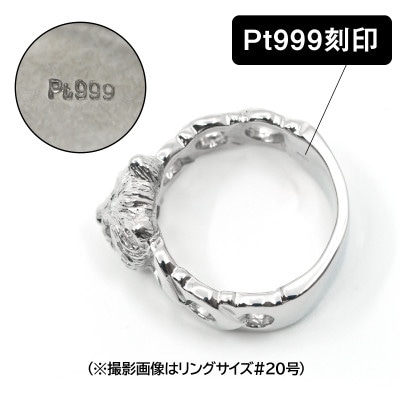 純プラチナ製(Pt999) 『ウエスティ』ブラックダイヤ入りリング 17号
