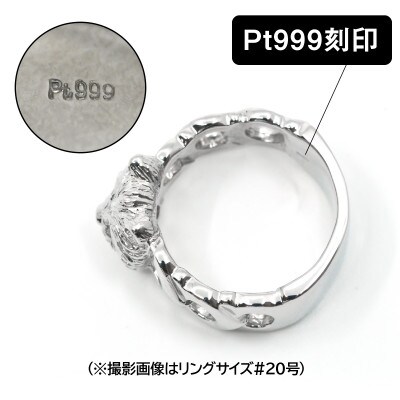 純プラチナ製(Pt999) 『ウエスティ』ブラックダイヤ入りリング 20号