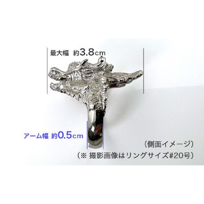 純プラチナ製(Pt999) 銀龍神リング 25号