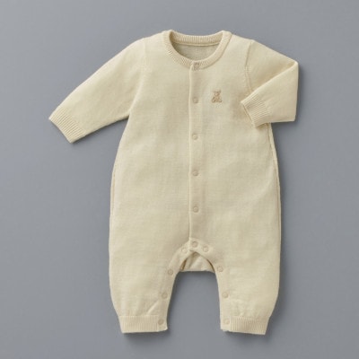 ミキハウス【ゴールドレーベル】アラシャンカシミヤ カバーオール　アイボリー　80cm