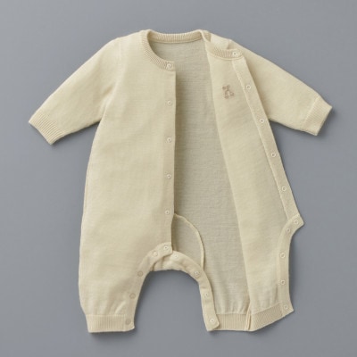 ミキハウス【ゴールドレーベル】アラシャンカシミヤ カバーオール　アイボリー　90cm