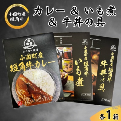 短角牛カレー&いも煮&牛丼の具　各1箱(計3箱)