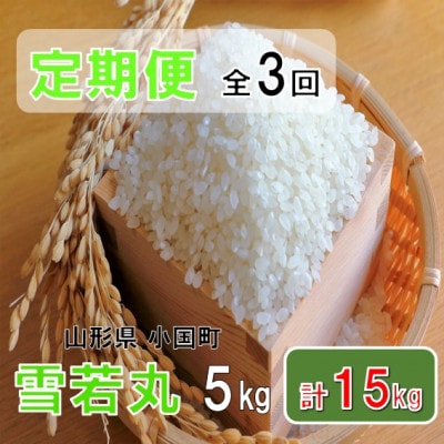 【発送月固定定期便】山形県小国町産　雪若丸5kg　おぐにのこめ全3回