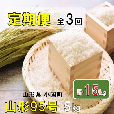 【発送月固定定期便】山形県小国町産　山形95号5kg　おぐにのこめ全3回