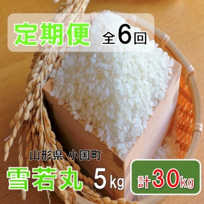 【発送月固定定期便】山形県小国町産　雪若丸5kg　おぐにのこめ全6回