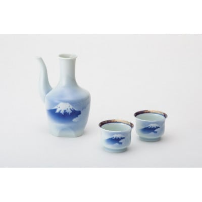 有田焼 深川製磁 富士山 二人具酒器揃