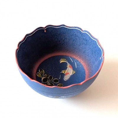 彩磁焼き締め　茶付　(鯉青)