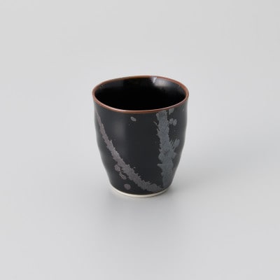 青木清晃作　天目銀彩焼酎カップ