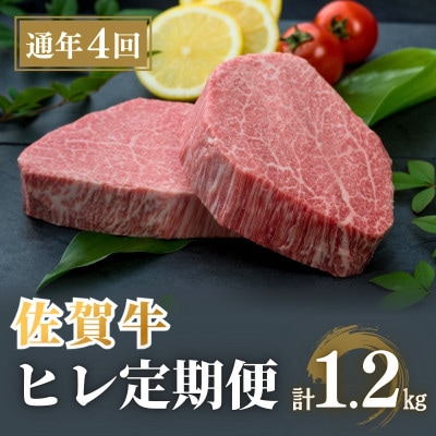 【発送月固定定期便】佐賀牛 ヒレステーキ300g(150g×2)【希少部位のフィレをお届け】全4回