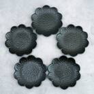 flower plate 野菊/漆黒 5枚セット (有田焼 深海三龍堂)