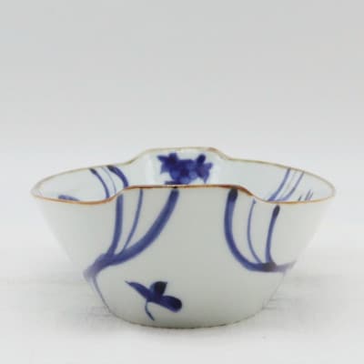 【さとふる限定】染付流水花絵楕円鉢(有田焼 / 深海三龍堂)和食器 船形 オーバル(有田町)