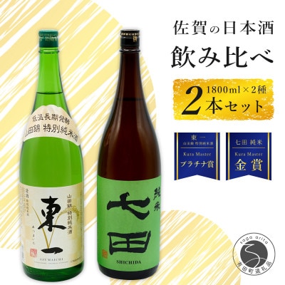 厳選 佐賀の日本酒飲み比べ 東一 七田 1.8L×2本 熱燗や冷酒 贈り物や御歳暮などにおすすめ