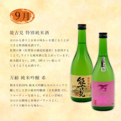 【発送月固定定期便】佐賀の日本酒　地酒飲み比べ　720ml×2本全4回