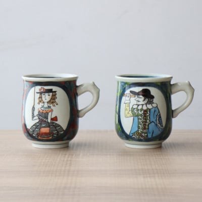 有田焼 錦南蛮ペアマグカップ　