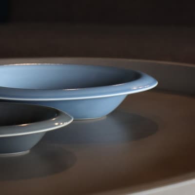有田焼 with glaze Oval Bowl Sサイズ ブルー2色セット