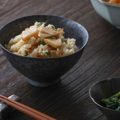 有田焼 ペア茶碗セット 黒サビ絞り&ミストサビ