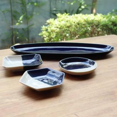 まるふく　有田焼　蒼4点セット　sa05
