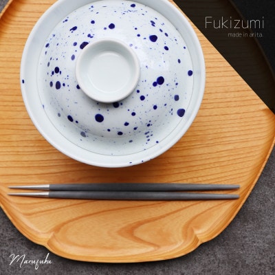 まるふくオリジナルの有田焼 吹墨蓋付丼ぶり A14-77