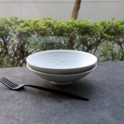 まるふくオリジナルの有田焼 botan 牡丹彫bowl2個セット A18-42
