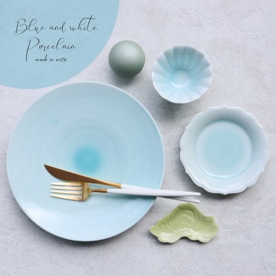 有田焼 Blue and white porcelain 青白磁5点セット A35-278