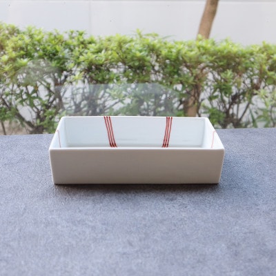 【まるふくオリジナル】有田焼 あわじ結び角鉢2個セット　A30-326