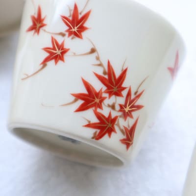 有田焼 福泉窯 絵変りそば猪口5個セット　A35-52