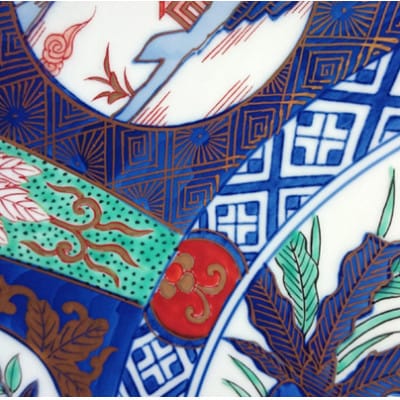 有田焼　飾り皿　芭蕉唐子　15寸皿(45cm)　贈答品【皿立・木箱付】