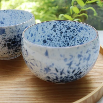 『まるふくオリジナル』有田焼 吹墨ふっくら丼 2個 セット A24-219